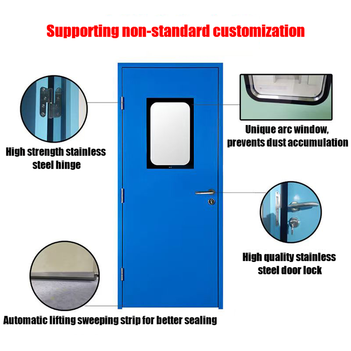 হাসপাতালের একক সুইং দরজা হাসপাতালের একক সুইং দরজা