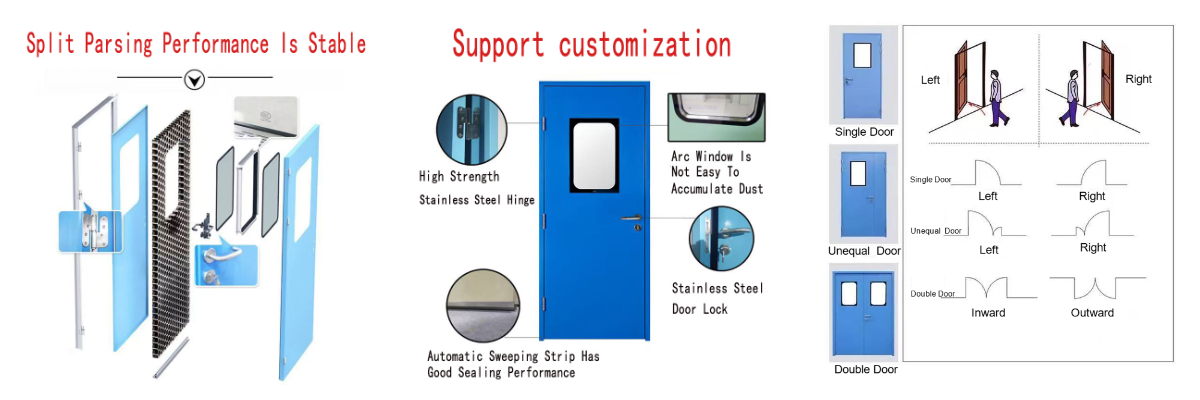 মেডিকেল স্টেইনলেস স্টীল দরজা মেডিকেল স্টেইনলেস স্টীল দরজা