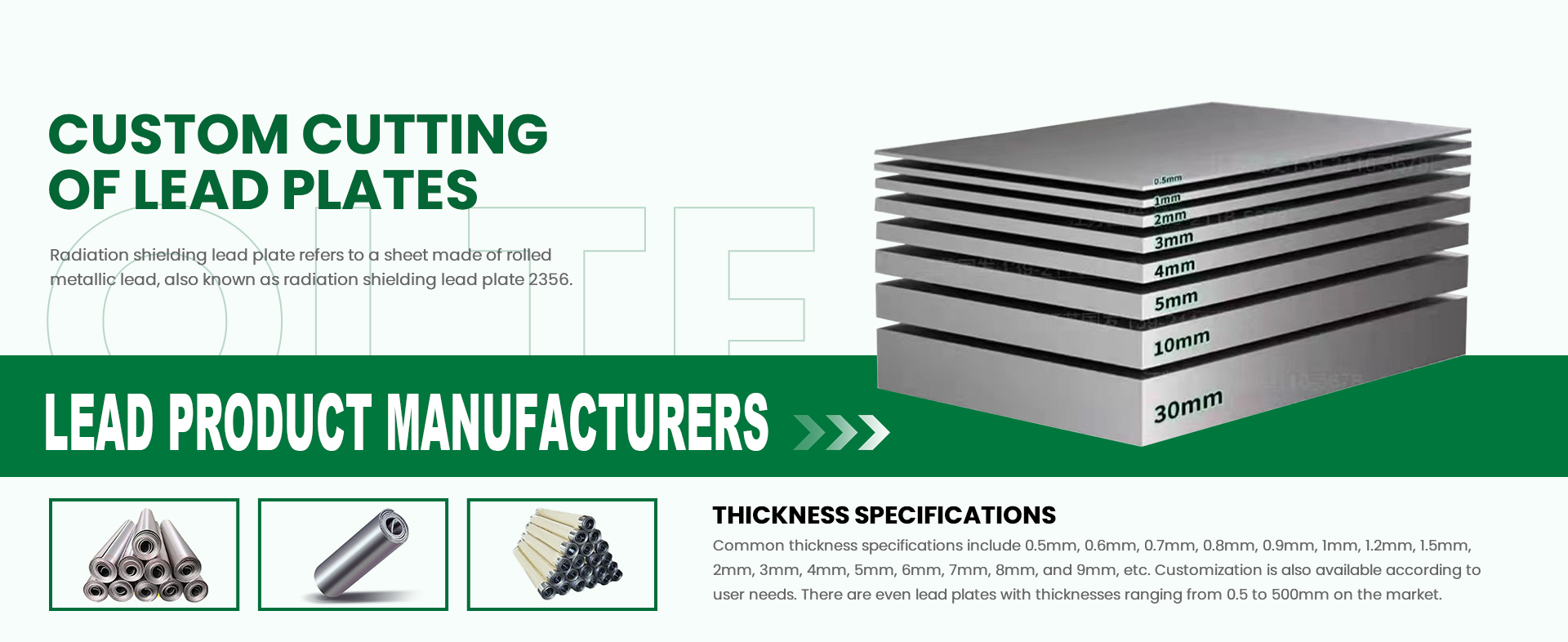 CUSTOM CUTTING  OF LEAD PLATES