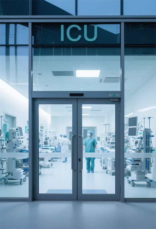 হাসপাতালের আইসিইউ দরজা